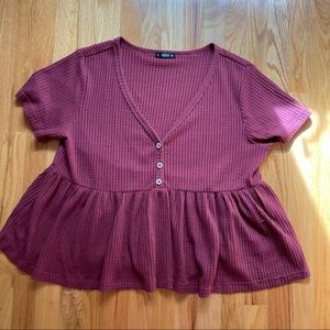 Shein Short Sleeve Peplum Top